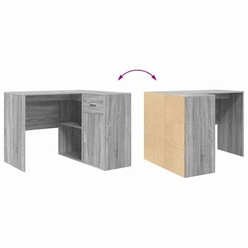 Kampinis rašomasis stalas Pilkas Sonoma 102 x 88 x 75 cm