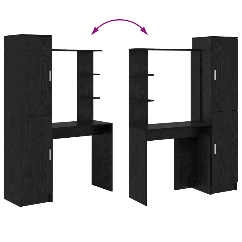 Stalas 2 pcs Juodas ąžuolas