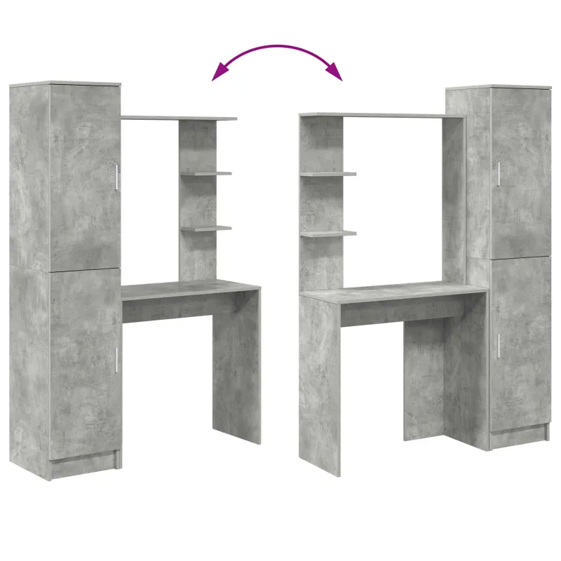 Stalas 2 pcs Betono pilka