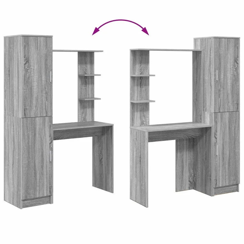 Stalas 2 pcs Pilkas Sonoma