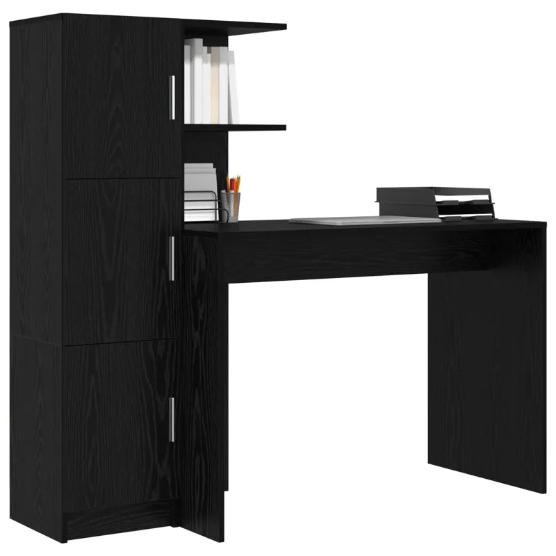 Stalas 2 pcs Juodas ąžuolas