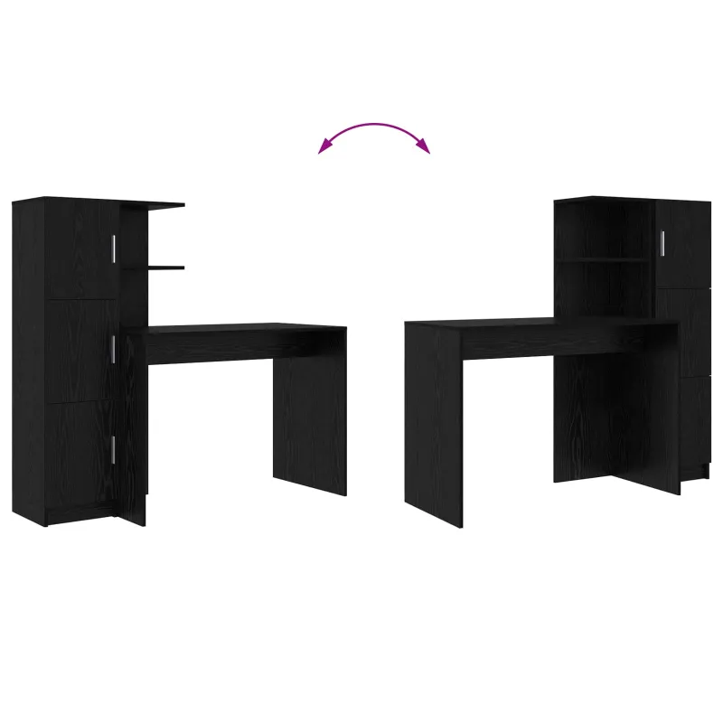 Stalas 2 pcs Juodas ąžuolas