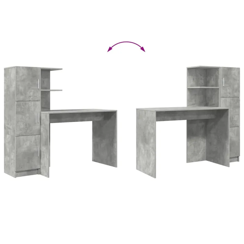 Stalas 2 pcs Betono pilka