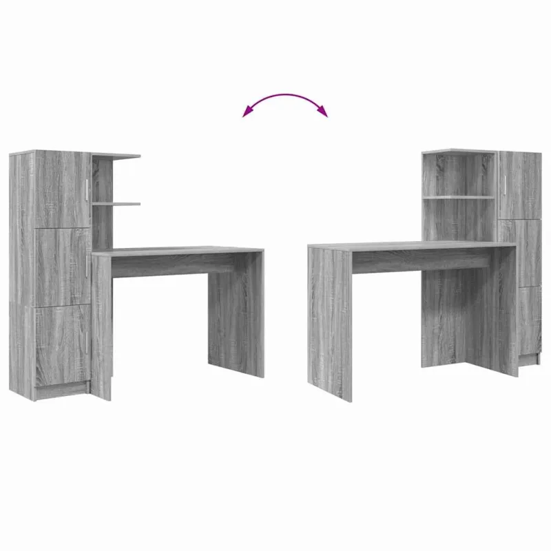 Stalas 2 pcs Pilkas Sonoma