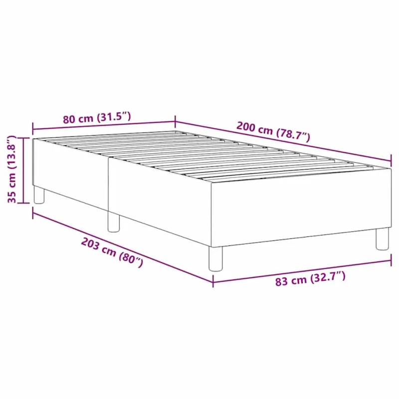Platforminės lovos rėmas Kreminė 80 x 200 cm Kordūrinis audinys