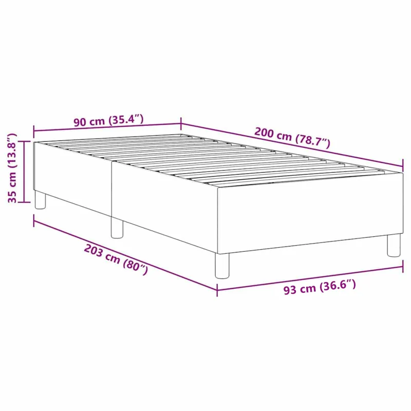 Platforminės lovos rėmas Šviesiai pilka 90 x 200 cm