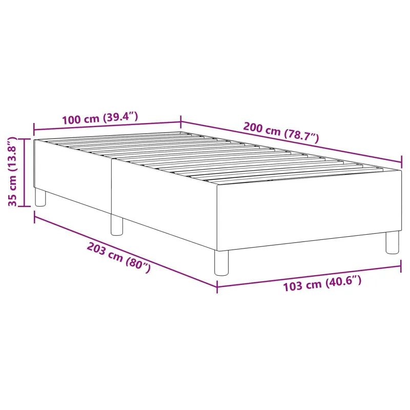 Platforminės lovos rėmas Šviesiai pilka 100 x 200 cm