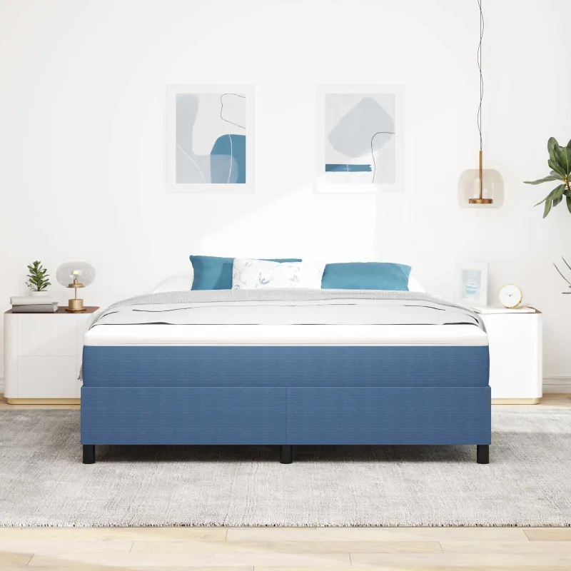 Platforminės lovos rėmas Mėlyna 180 x 200 cm Kordūrinis audinys