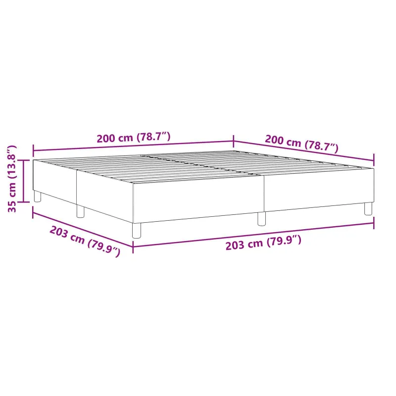 Platforminės lovos rėmas Tamsiai pilka 200 x 200 cm