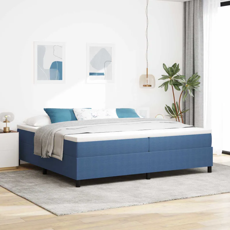 Platforminės lovos rėmas Mėlyna 200 x 200 cm Kordūrinis audinys