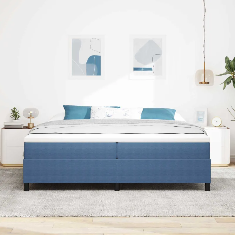 Platforminės lovos rėmas Mėlyna 200 x 200 cm Kordūrinis audinys