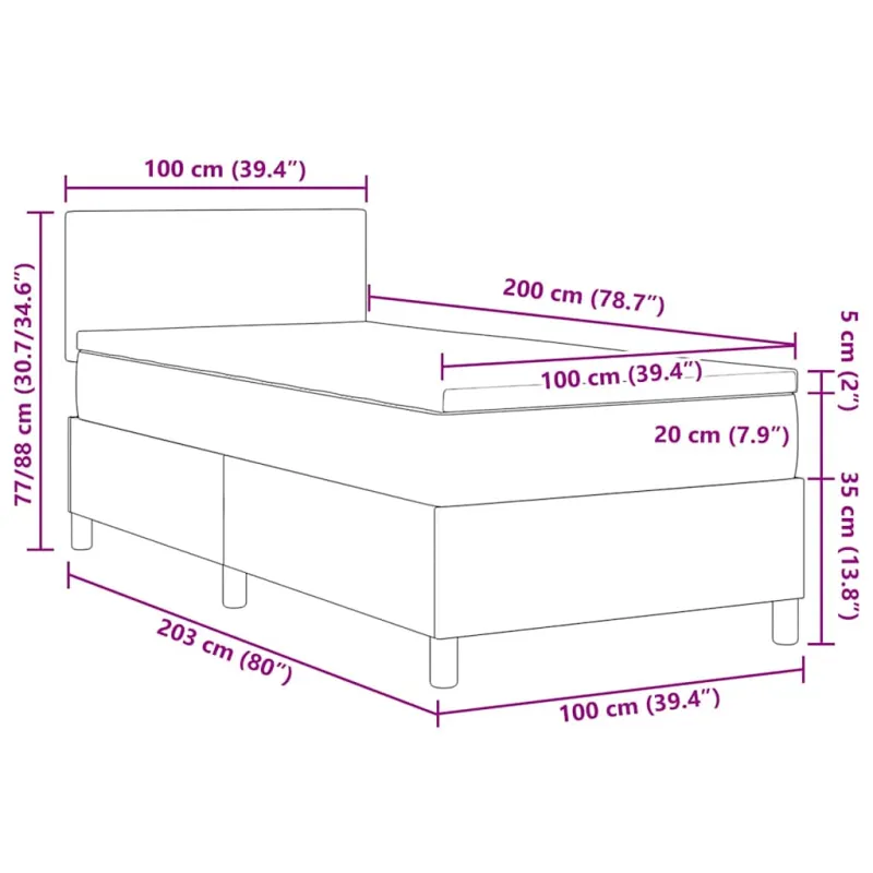 Kiemas lova Kremas ir balta 100 x 200 cm Kordūrinis audinys