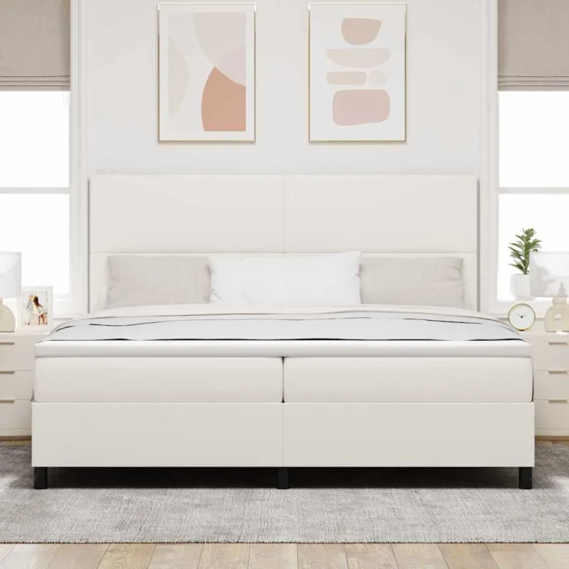 Kiemas lova Kremas ir balta 200 x 200 cm Kordūrinis audinys