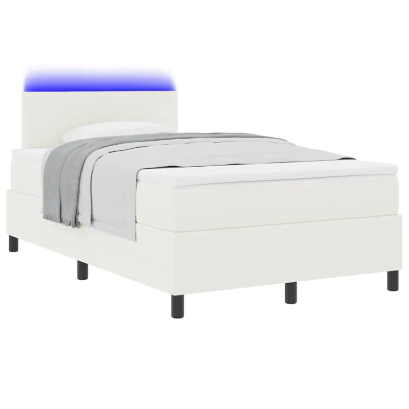 LED Čiužinio Lova su galvūgalio Kremas ir balta 120 x 190 cm