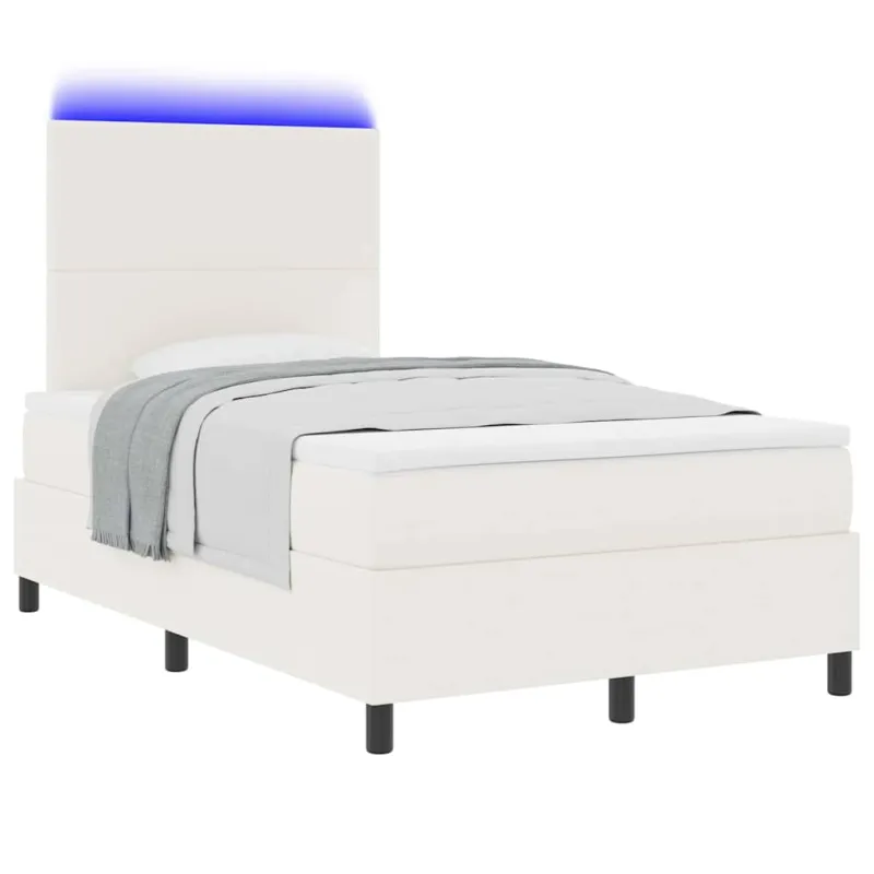 LED Čiužinio Lova su galvūgalio Kremas ir balta 120 x 190 cm