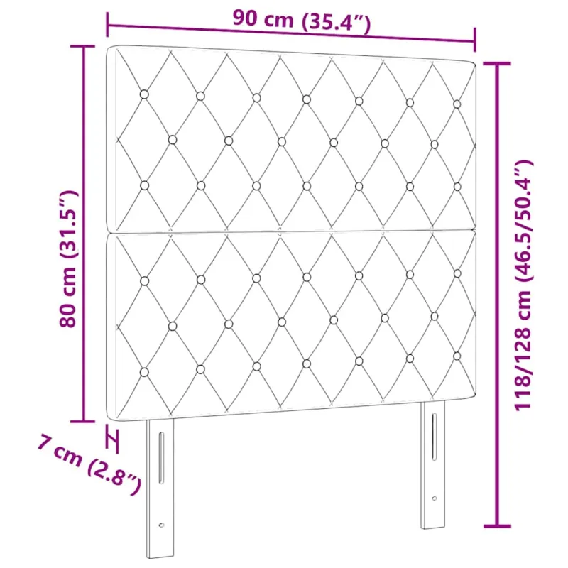 Galvūgalis Tamsiai pilka 90 cm Aksomas