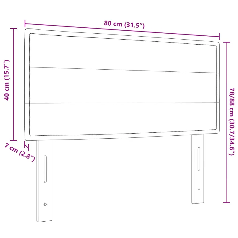 LED galvūgalis su LED juostelėmis Tamsiai rudas 80 cm audinys