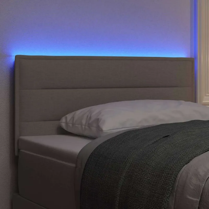 LED galvūgalis su LED juostelėmis Taupe 80 cm audinys