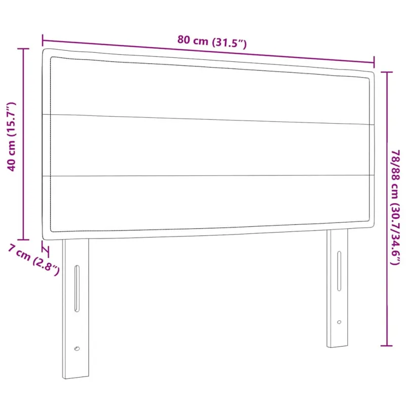 LED galvūgalis su LED juostelėmis Taupe 80 cm audinys
