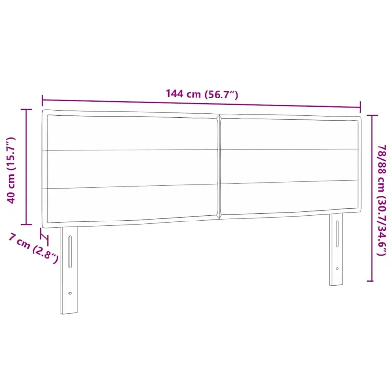 LED galvūgalis su LED juostelėmis Tamsiai pilka 144 cm audinys