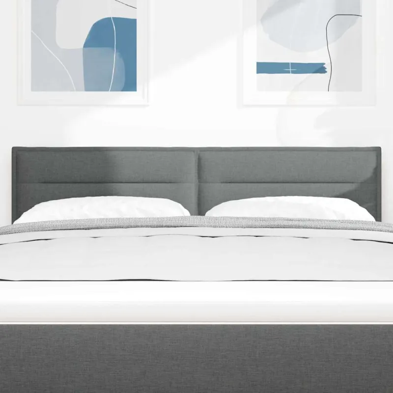 LED galvūgalis su LED juostelėmis Tamsiai pilka 160 cm audinys