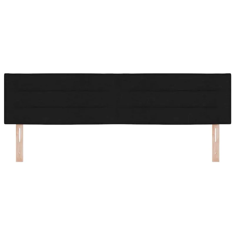 LED galvūgalis su LED juostelėmis Juodas 180 cm audinys