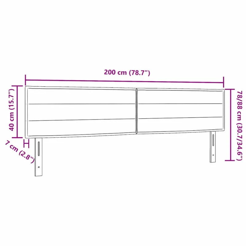 LED galvūgalis su LED juostelėmis Tamsiai rudas 200 cm audinys