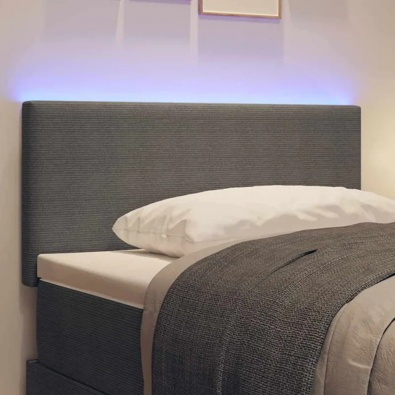 LED galvūgalis Šviesiai pilka 80 cm Kordūrinis audinys