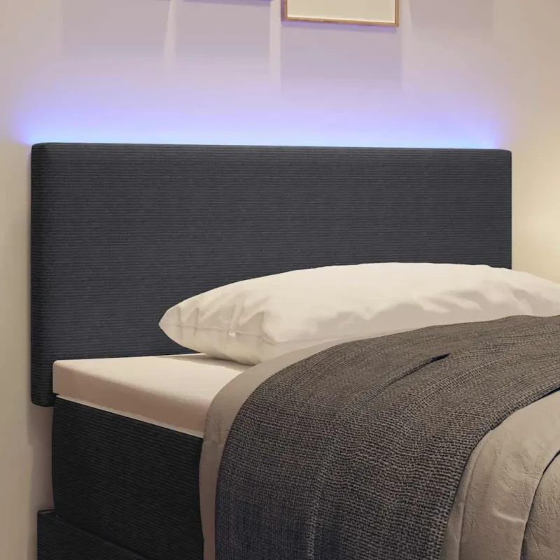LED galvūgalis Tamsiai pilka 80 cm Kordūrinis audinys
