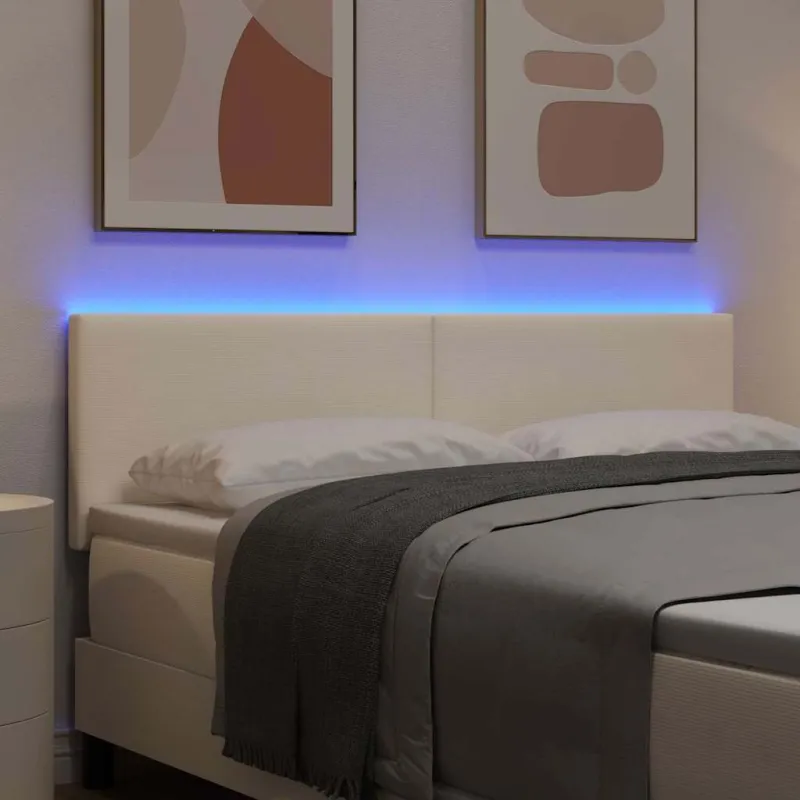 LED galvūgalis su galvūgalio Kreminė 144 cm Kordūrinis audinys