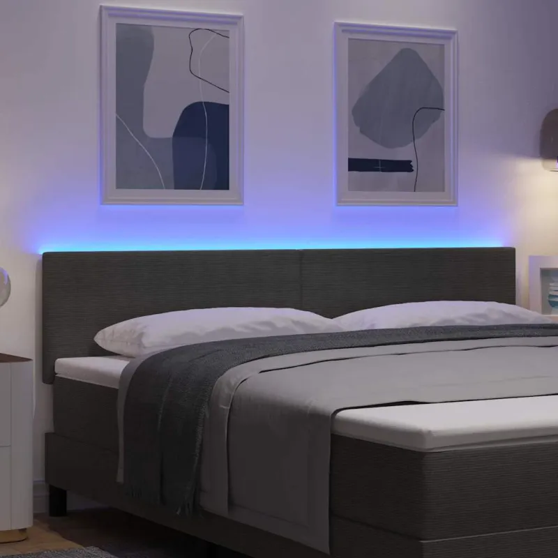 LED galvūgalis Šviesiai pilka 180 cm Kordūrinis audinys
