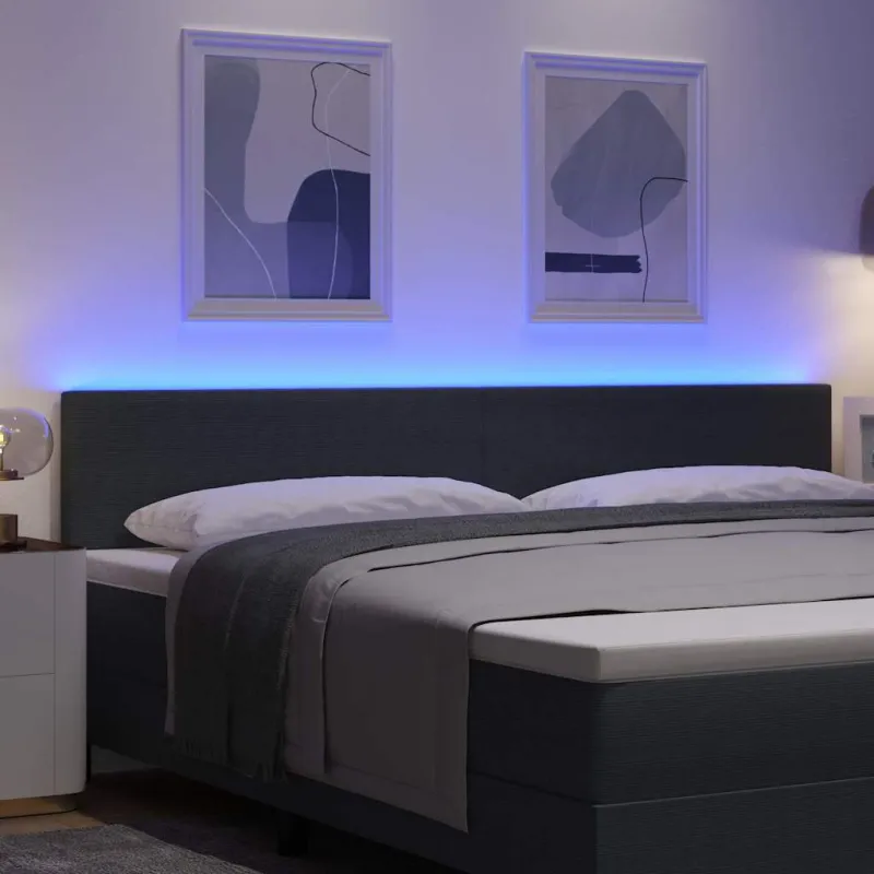 LED galvūgalis Tamsiai pilka 200 cm Kordūrinis audinys