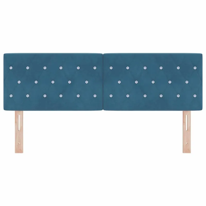 LED galvūgalis su LED juostelėmis Tamsiai mėlyna 144 cm Aksomas