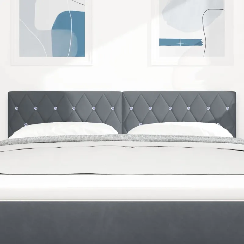 LED galvūgalis su LED juostelėmis Tamsiai pilka 160 cm Aksomas