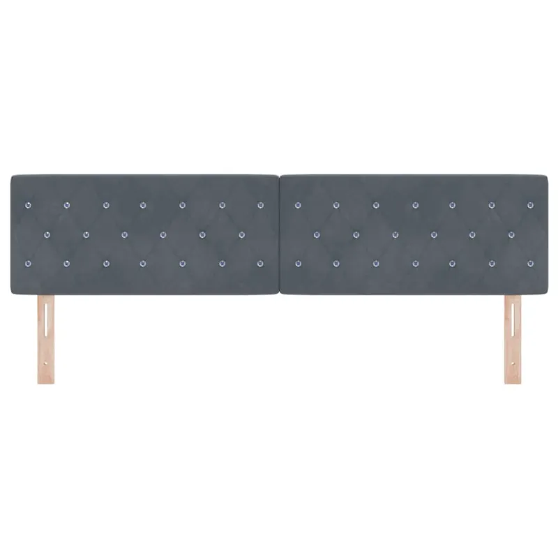LED galvūgalis su LED juostelėmis Tamsiai pilka 180 cm Aksomas