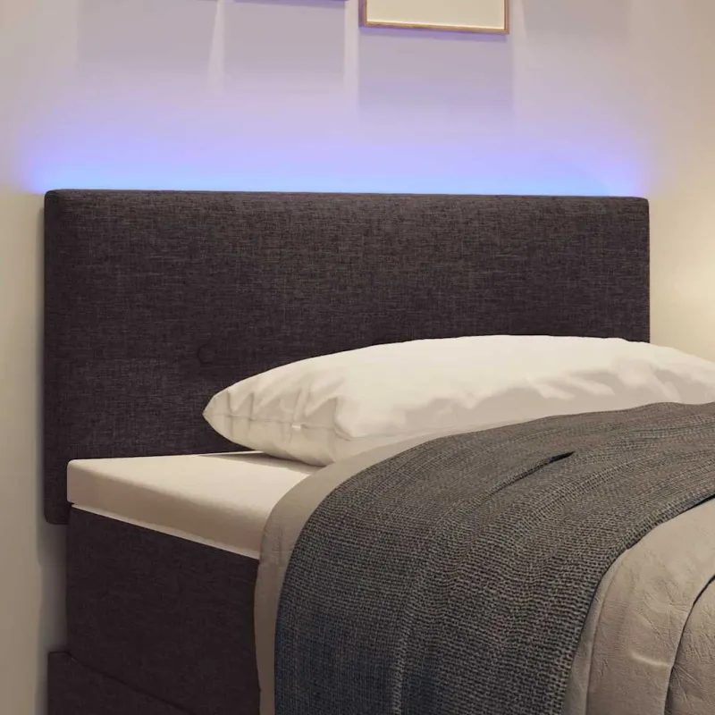 LED galvūgalis su LED juostelėmis Tamsiai rudas 80 cm audinys
