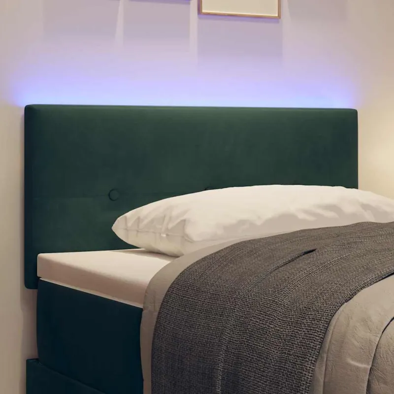 LED galvūgalis su LED juostelėmis Žalia 80 cm Aksomas