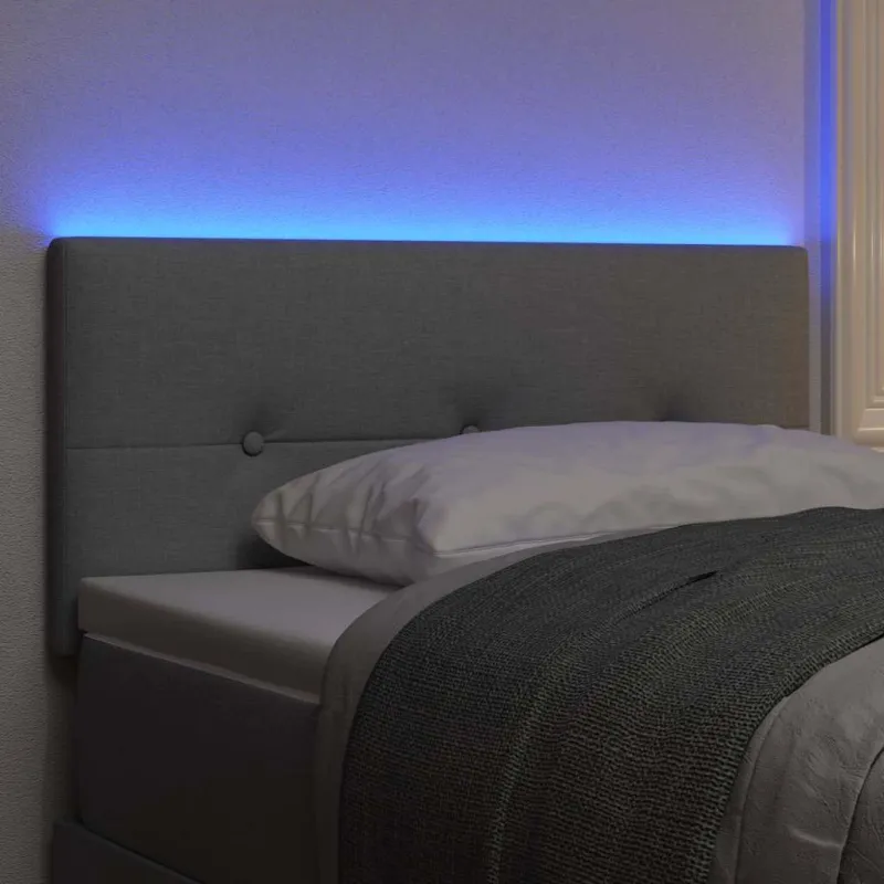 LED galvūgalis su LED juostelėmis Šviesiai pilka 100 cm audinys