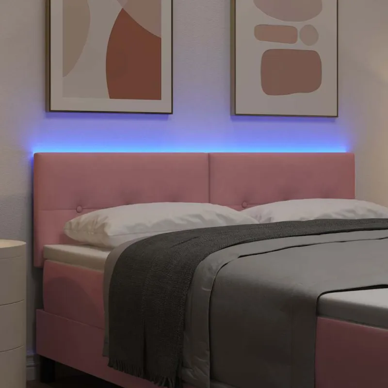 LED galvūgalis su LED juostelėmis Rožinė 160 cm Aksomas