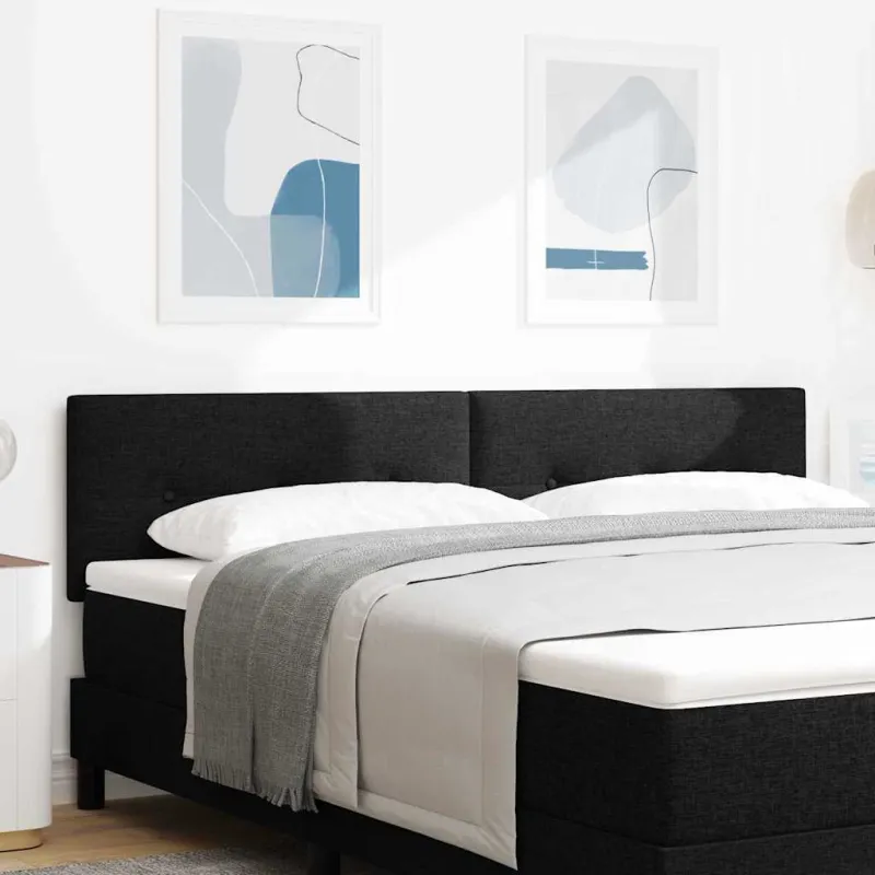 LED galvūgalis su LED juostelėmis Juodas 180 cm audinys