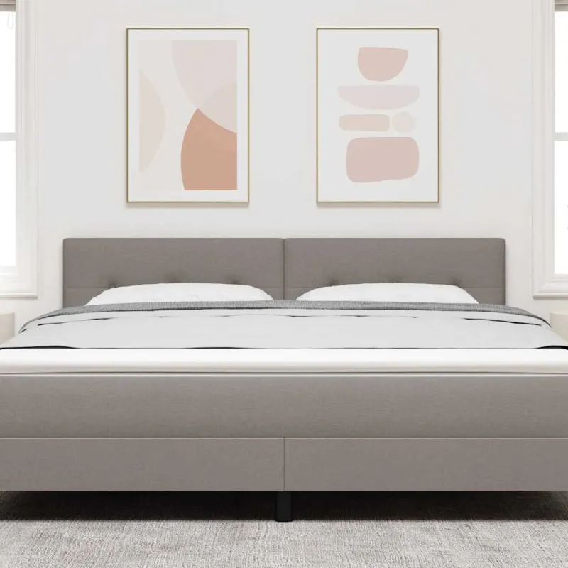 LED galvūgalis su LED juostelėmis Taupe 180 cm audinys