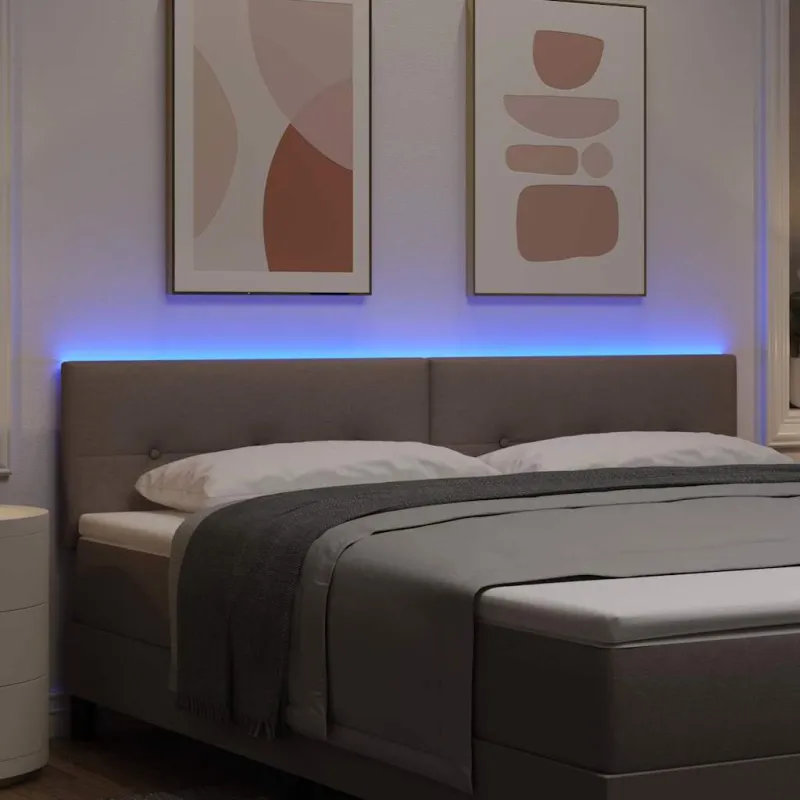 LED galvūgalis su LED juostelėmis Taupe 180 cm audinys