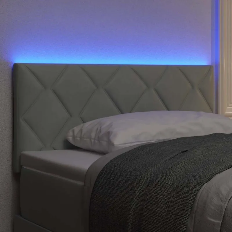 LED galvūgalis Šviesiai pilka 100 cm Aksomas