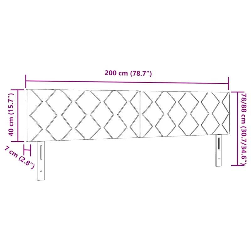 LED galvūgalis Kreminė 200 cm audinys