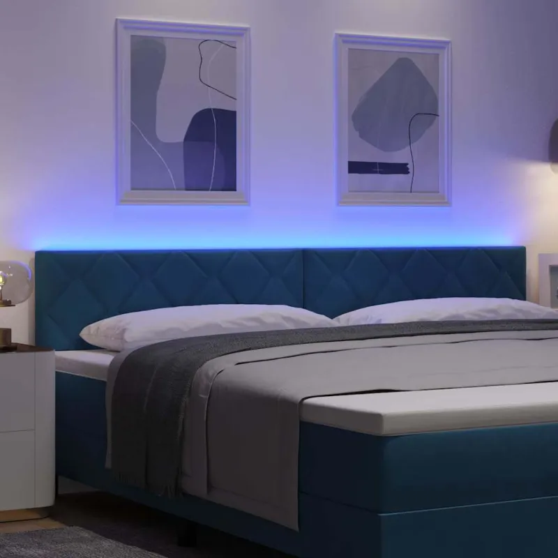LED galvūgalis Tamsiai mėlyna 200 cm Aksomas