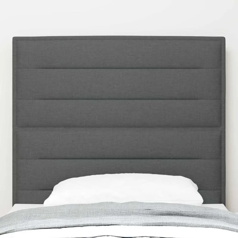 LED galvūgalis su LED juostelėmis Tamsiai pilka 80 cm audinys