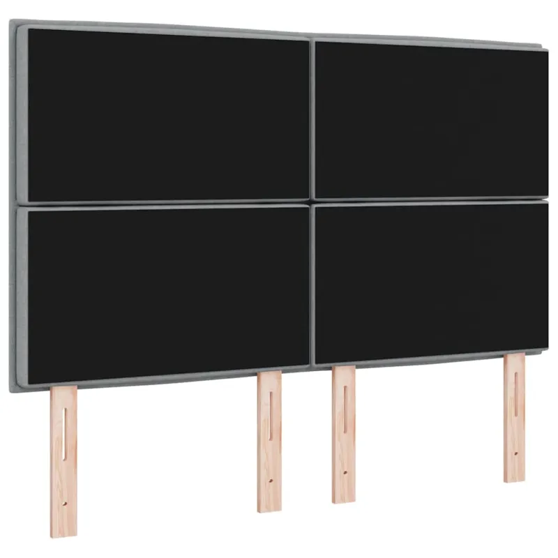 LED galvūgalis su LED juostelėmis Šviesiai pilka 144 cm audinys