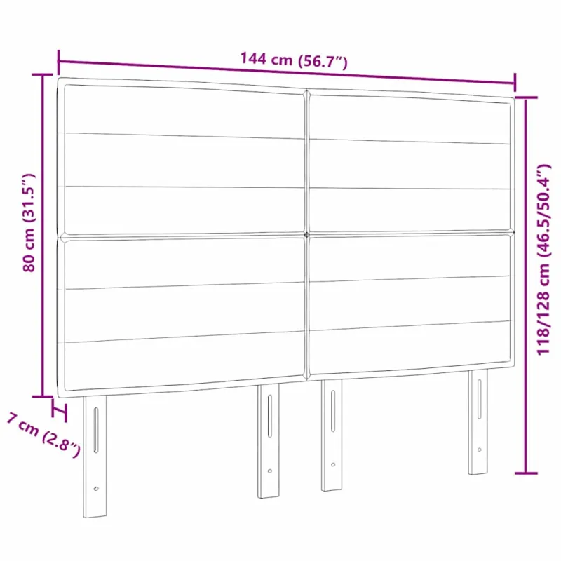 LED galvūgalis su LED juostelėmis Kreminė 144 cm audinys