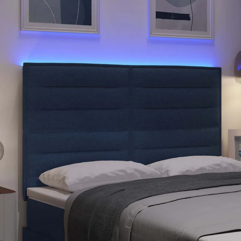 LED galvūgalis su LED juostelėmis Mėlyna 144 cm audinys
