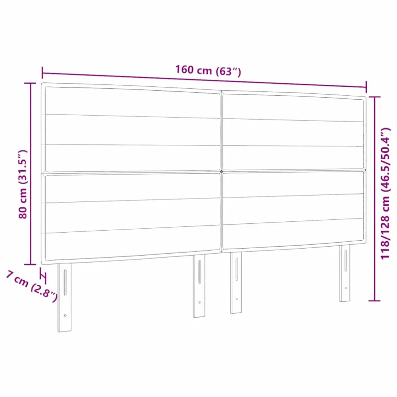 LED galvūgalis su LED juostelėmis Tamsiai pilka 160 cm audinys
